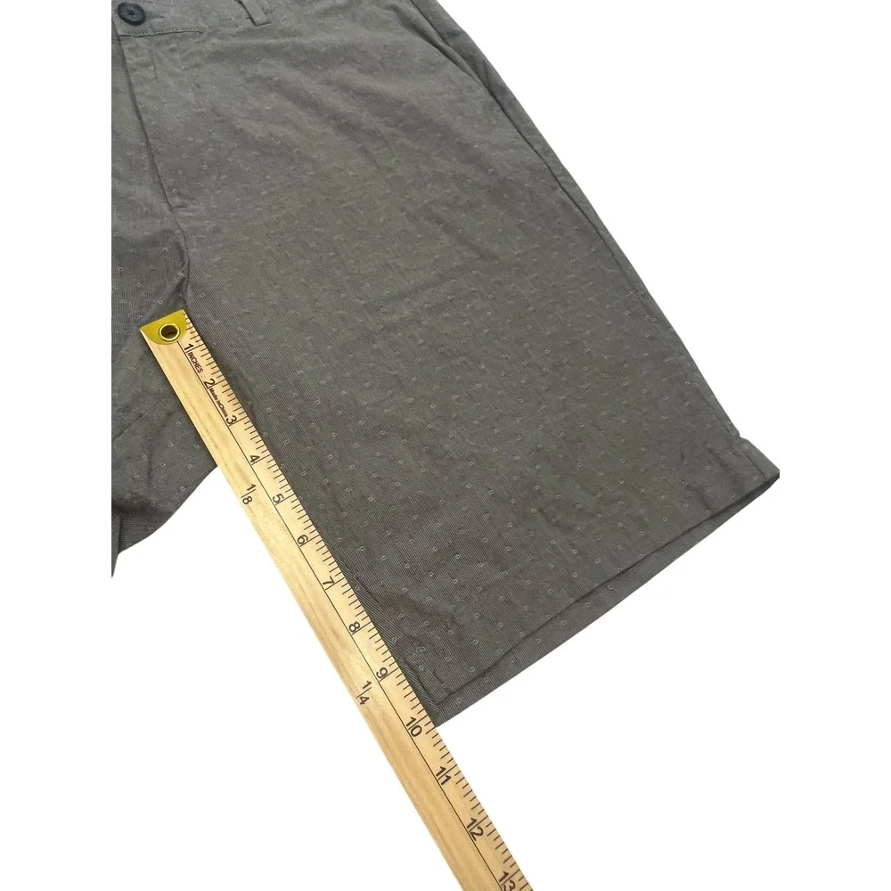 Calvin Klein Mens Gray Flat Front Micro Dot Casual Chino Shorts Size 33